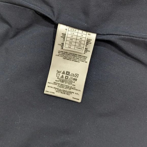 Brooks Brothers 346 Jacket Womens 8‎ Navy Rain Lightweight Full Zip Snap LS - Picture 6 of 9